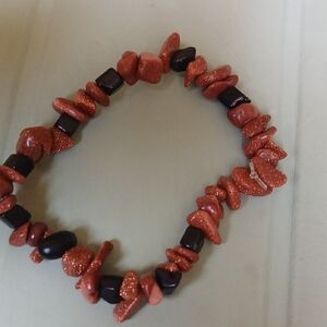 Chic Red and Black Stone Bracelet